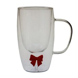 Holiday Time Double Wall Mug with Bow, 11.5 Fluid Ounces